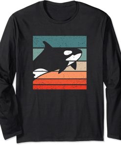 Orca Retro Style Vintage Long Sleeve T-Shirt