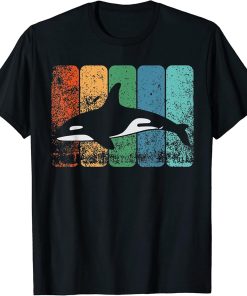 Orca Killer Whale Sea Panda Vintage Retro Whale Family T-Shirt