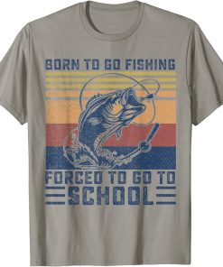 Funny Born To Go Fishing Bass Fish Fisherman Boys Kids T-Shirt