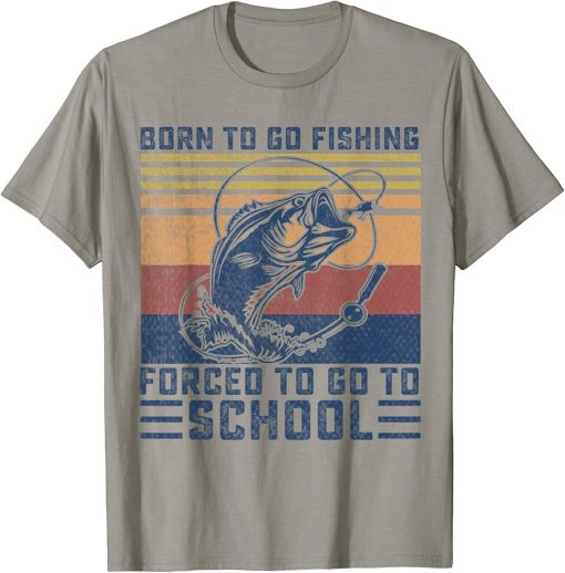 Funny Born To Go Fishing Bass Fish Fisherman Boys Kids T-Shirt