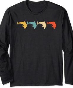 Dolphin Vintage Retro Beluga Fish Orca Lover 60s 70s Gift Long Sleeve T-Shirt